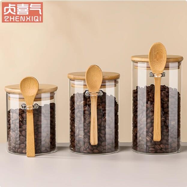 咖啡豆密封罐保存罐咖啡粉玻璃分装小瓶子收纳储存罐装咖啡方糖罐
