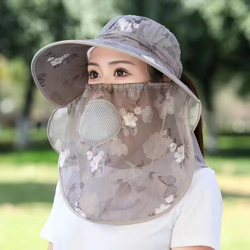 夏季采茶帽防紫外线透气晒
