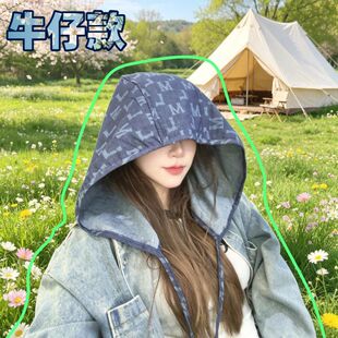 棉质帽子春夏网红慵懒风加宽大码显脸小出片神器旅游帽子多巴胺