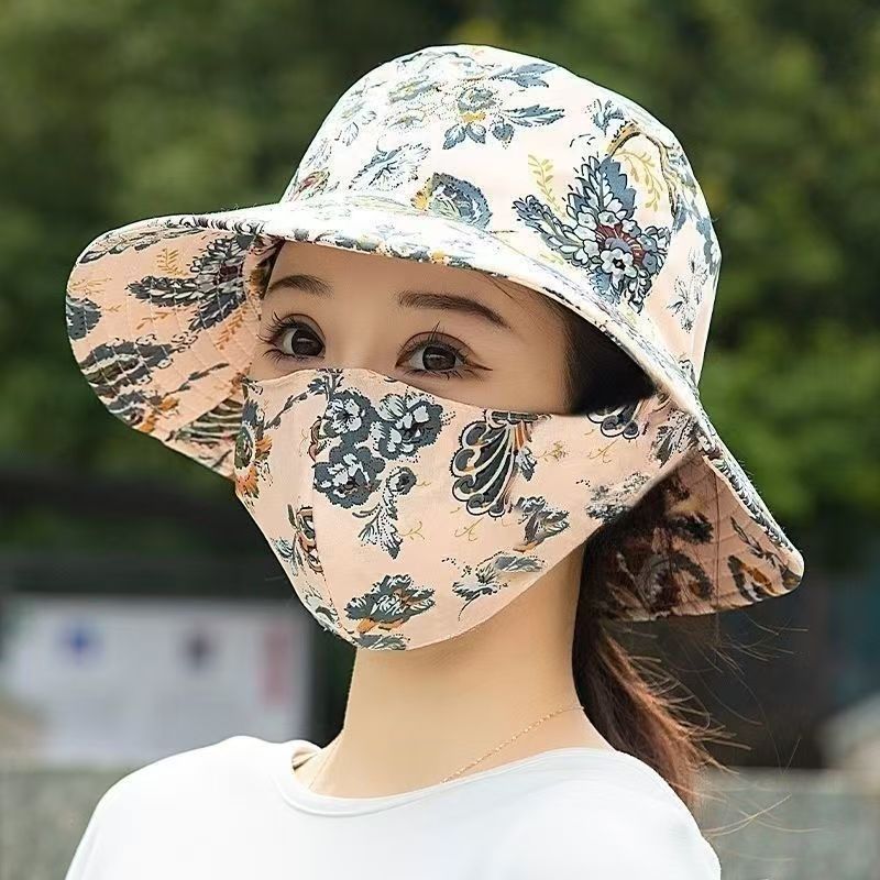 夏日连帽一体采茶户外防晒