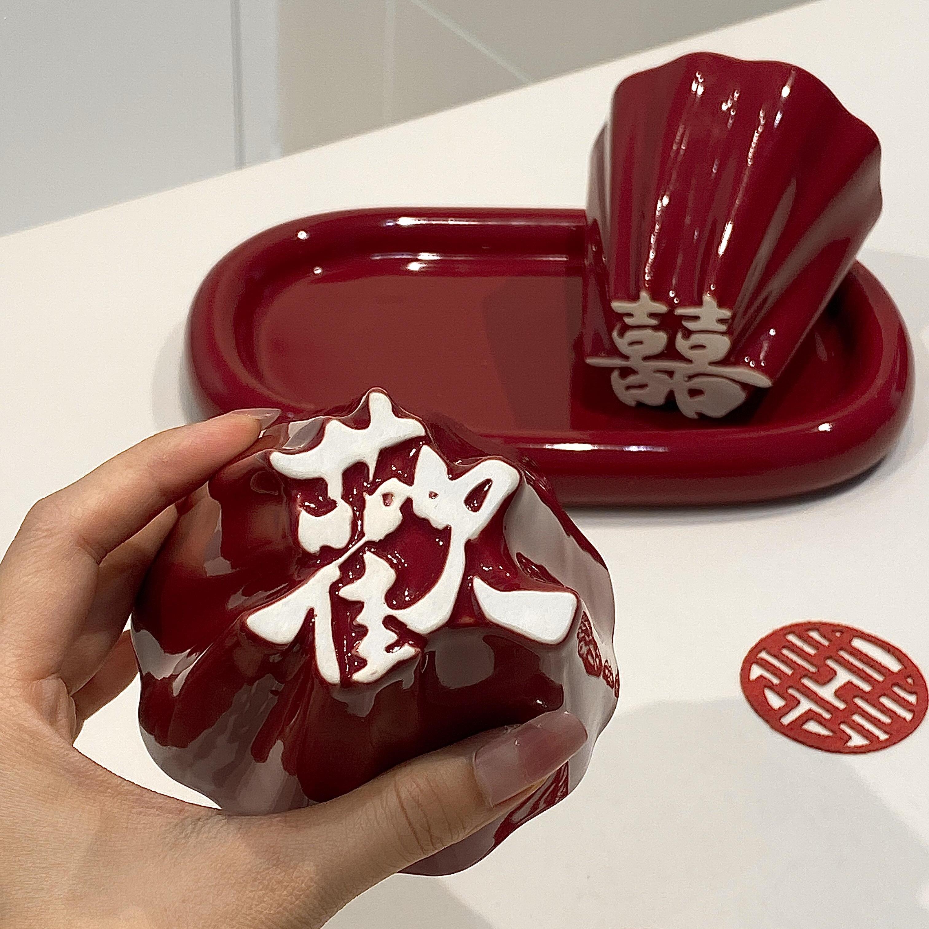 敬酒杯结婚一对创意欢喜敬茶杯陶瓷茶杯高颜值新婚礼马克杯伴手礼
