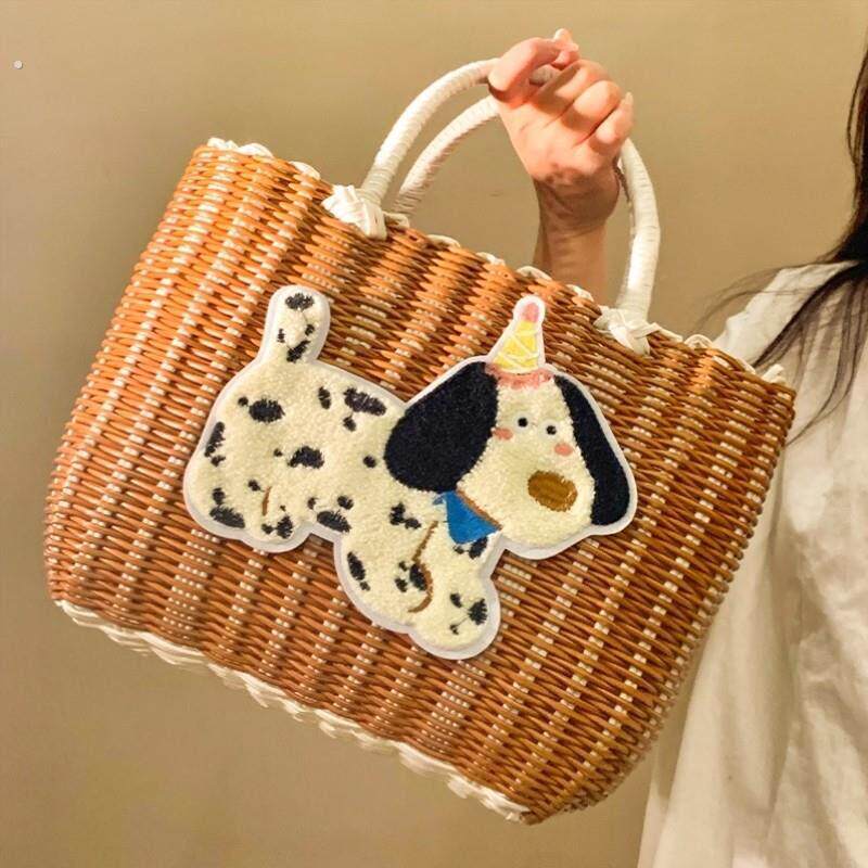 可爱仿藤编织手提菜篮买菜购物篮户外野餐提篮收纳筐洗澡浴筐