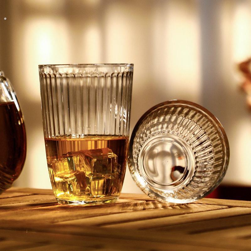 日式条纹威士忌杯酒吧专用古典杯鸡尾酒杯复古烈酒杯玻璃洋酒杯子