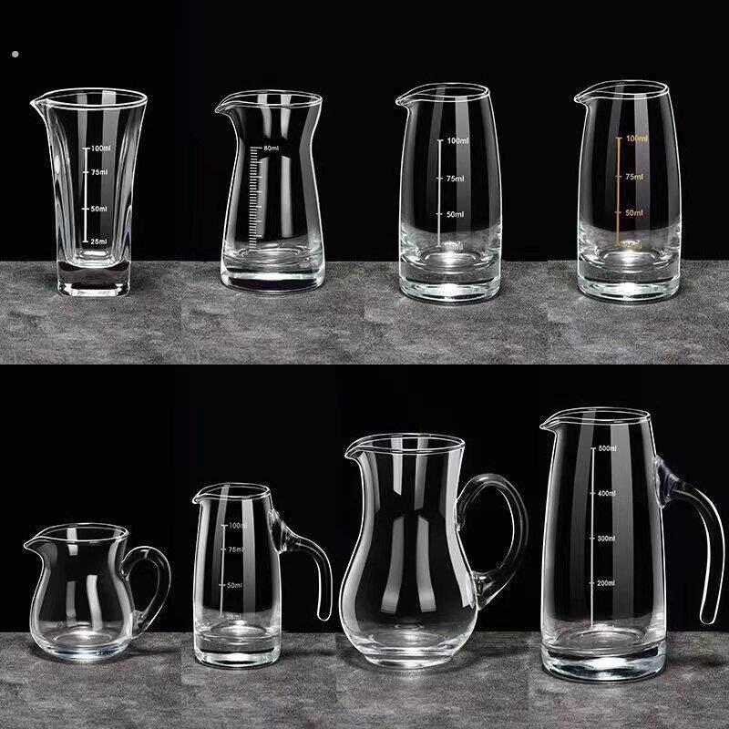 无铅玻璃白酒分酒器80壶小号公杯带刻度酒具烧酒杯酒店饭店常用款