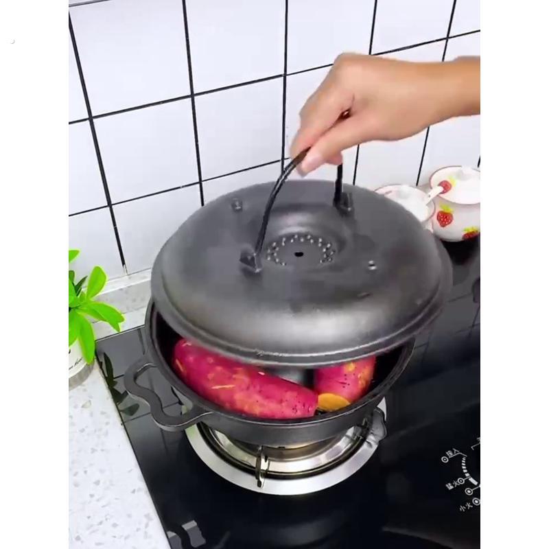 铸铁烤红薯锅加厚烤玉米机土豆地瓜锅多功能烧烤炉家用烤红薯神器