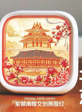 礼物小众艺术小礼物装饰品生日伴手摆件流光非遗纸雕灯北京颐和园