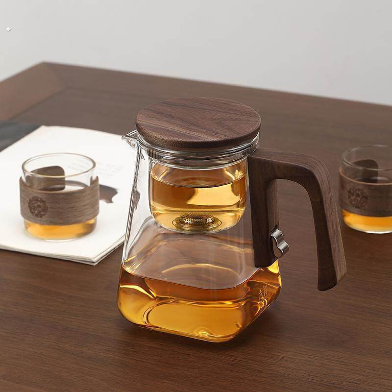 新款磁吸飘逸杯全玻璃内胆泡茶壶茶水分离杯家用高档茶壶一键出汤