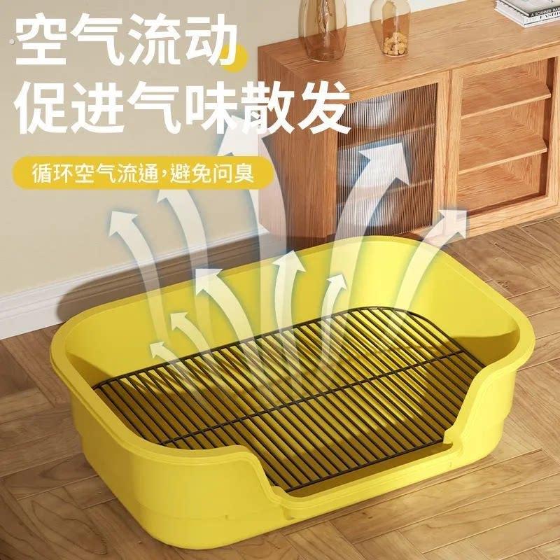 宠物狗厕所超大号防外溅铁网高围栏尿盆正口式中小型犬猫咪狗砂盆