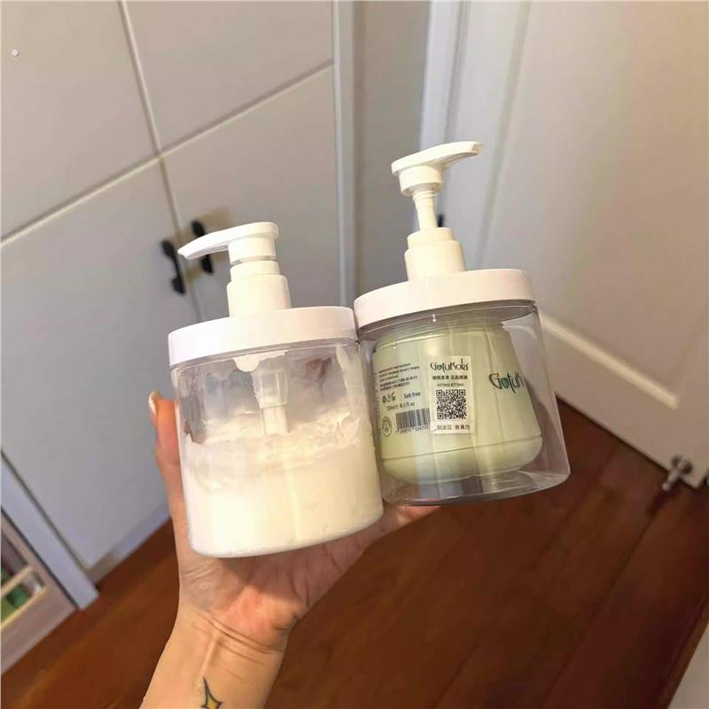 再也不要用手扣!发膜护发素分装瓶乳液收纳瓶洗衣液按压瓶大容量