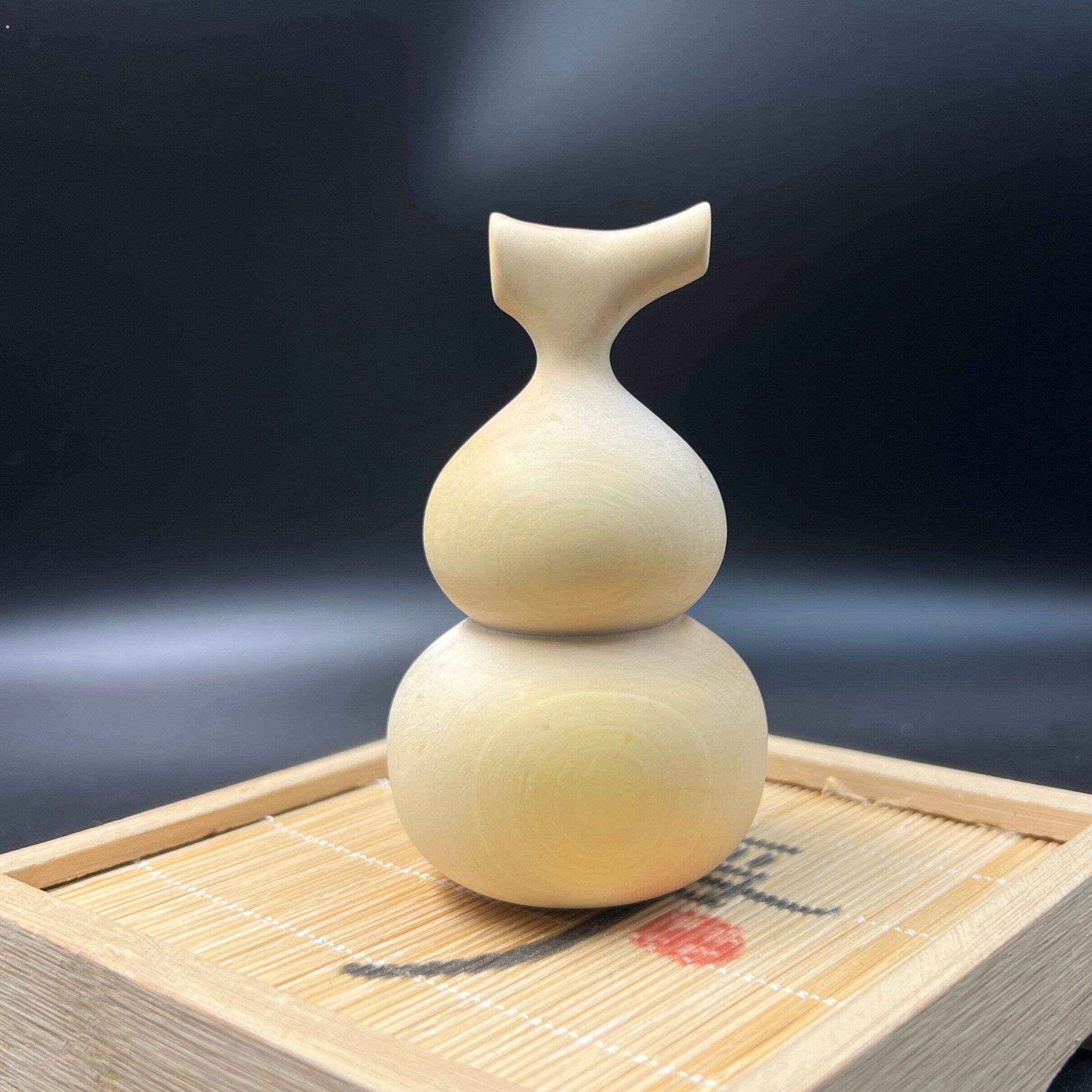黄杨木雕雕刻葫芦手把件实木质雕刻工艺品素面葫芦把玩件桌面摆件