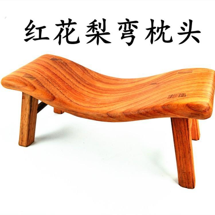 老式木枕头鸡翅木弧形睡枕专用颈椎枕按摩枕弧形牵引睡枕实木硬枕