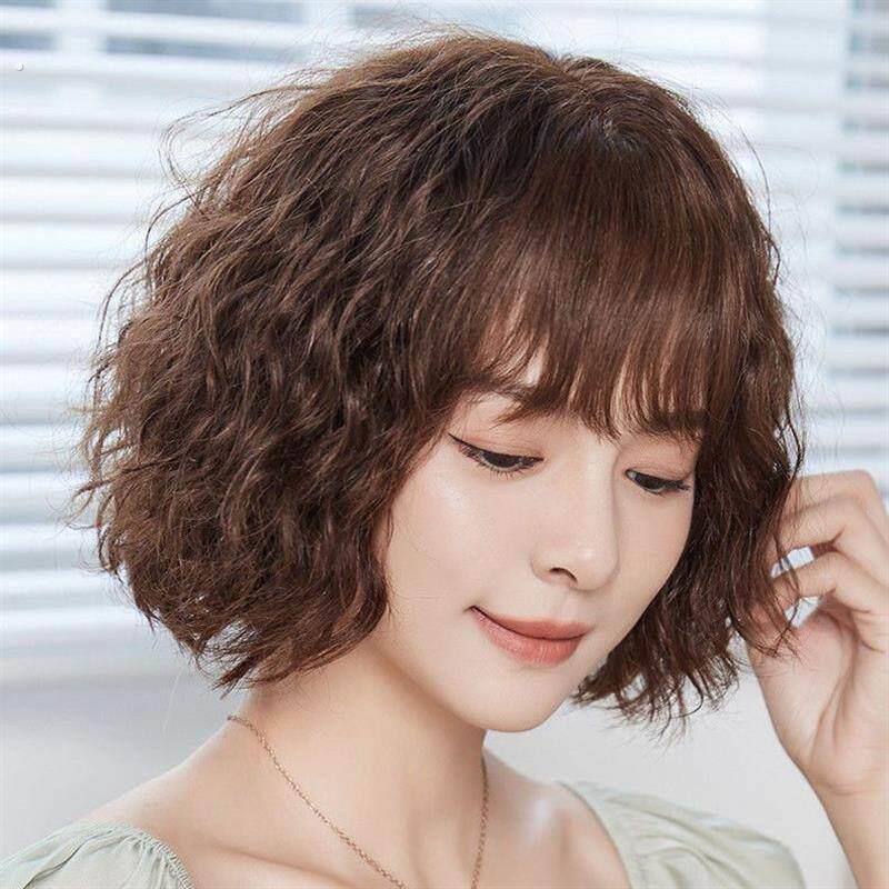 假发夏季薄真发全头套女短卷发全真人发中老年女士假发套整顶自然