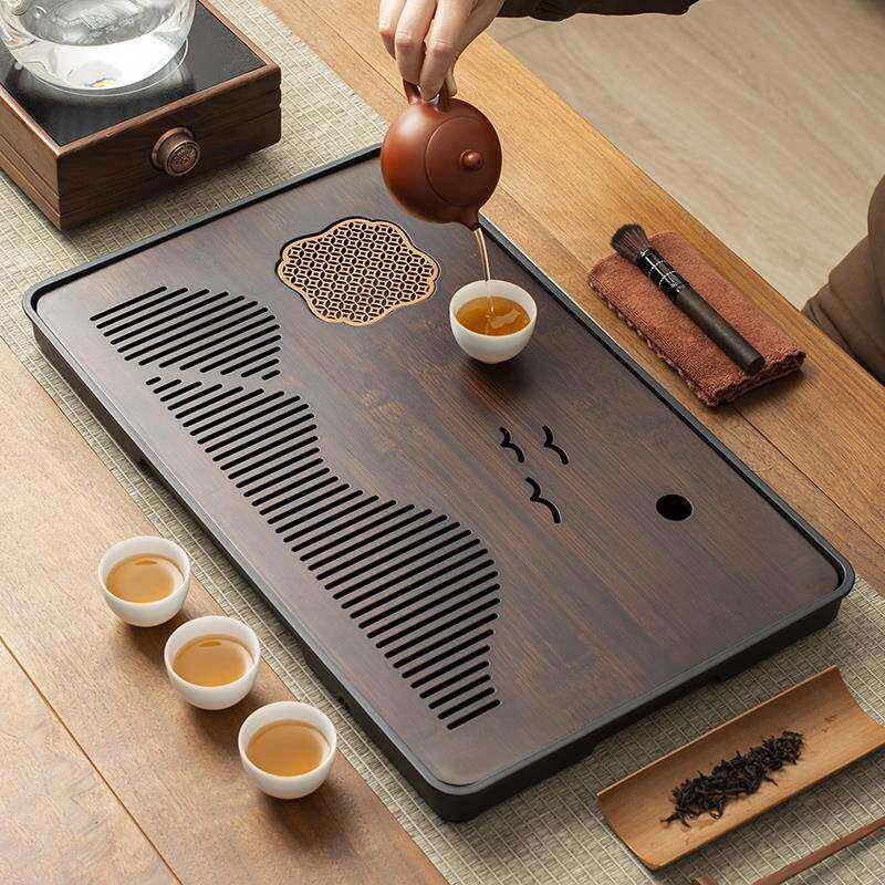 茶盘家用托盘2025新款功夫茶具整套装竹实木沥水储水干泡小型茶台