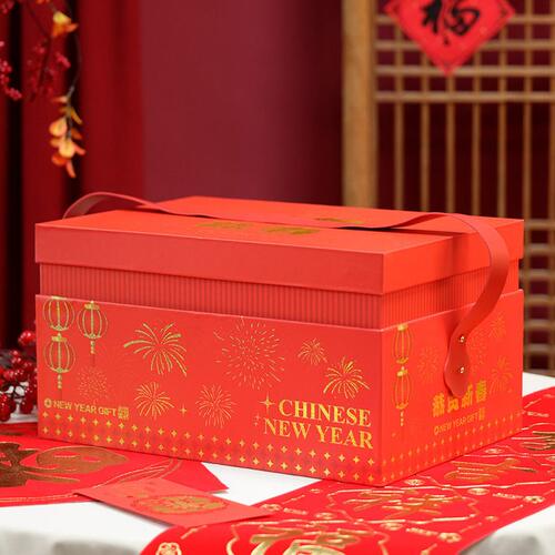 直销恭贺新春烟花手提盒炫彩档年货对联包装盒新年商务送礼伴手礼