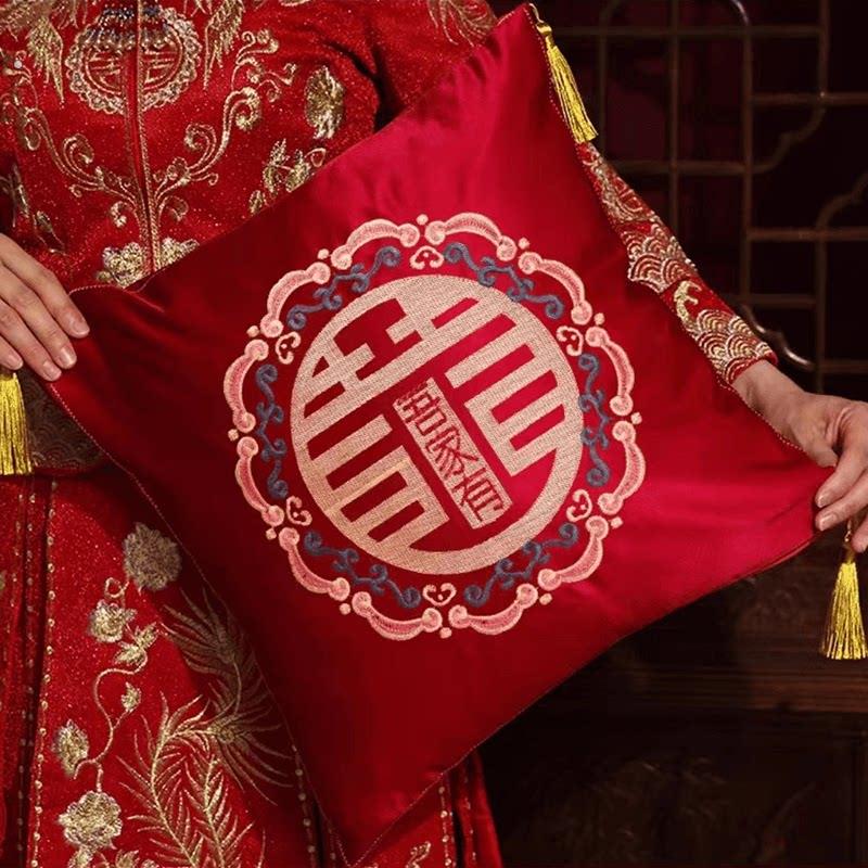 喜字抱枕一对婚房靠枕婚庆新婚创意装饰婚房客厅靠背靠垫结婚抱枕