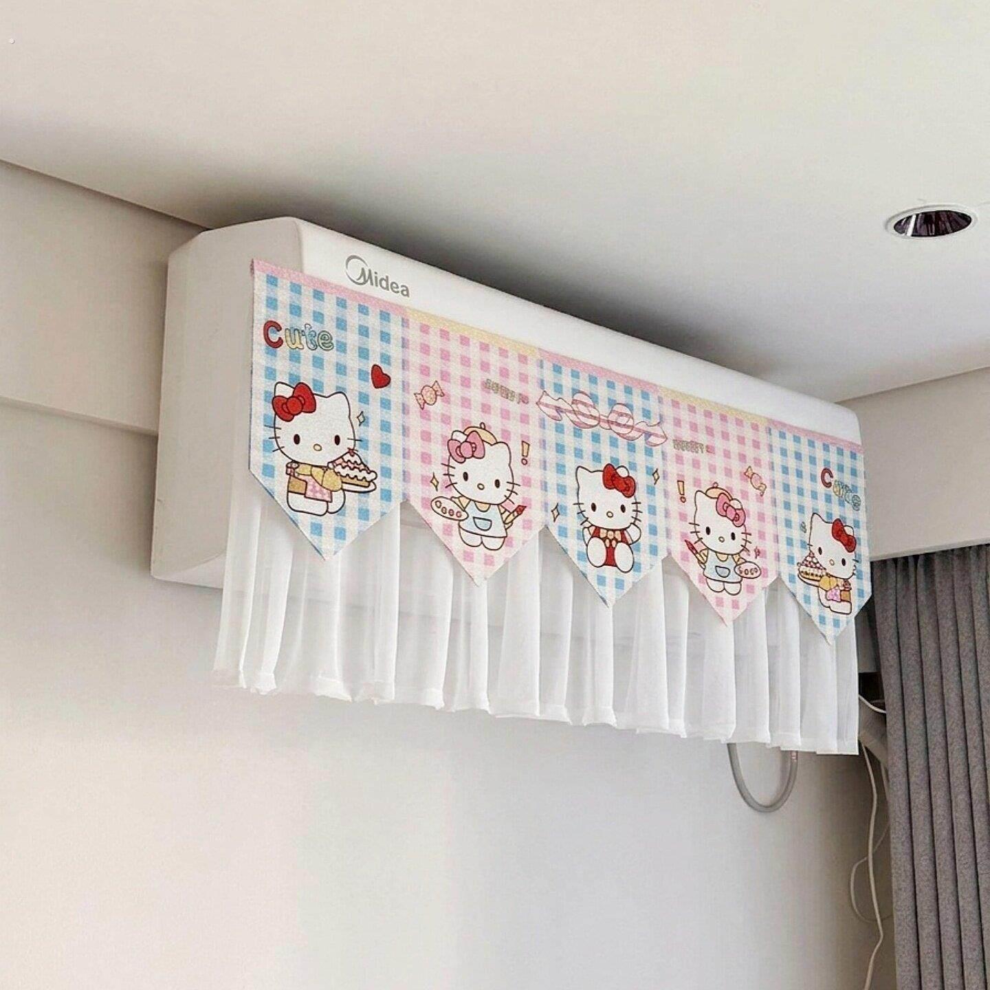 猫咪空调挡风帘出风口防直吹高颜值防尘罩通用挂式帘布遮挡帘纱罩
