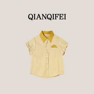 文艺港风设计感不规则条纹衬衫 31F 新款 709 25C