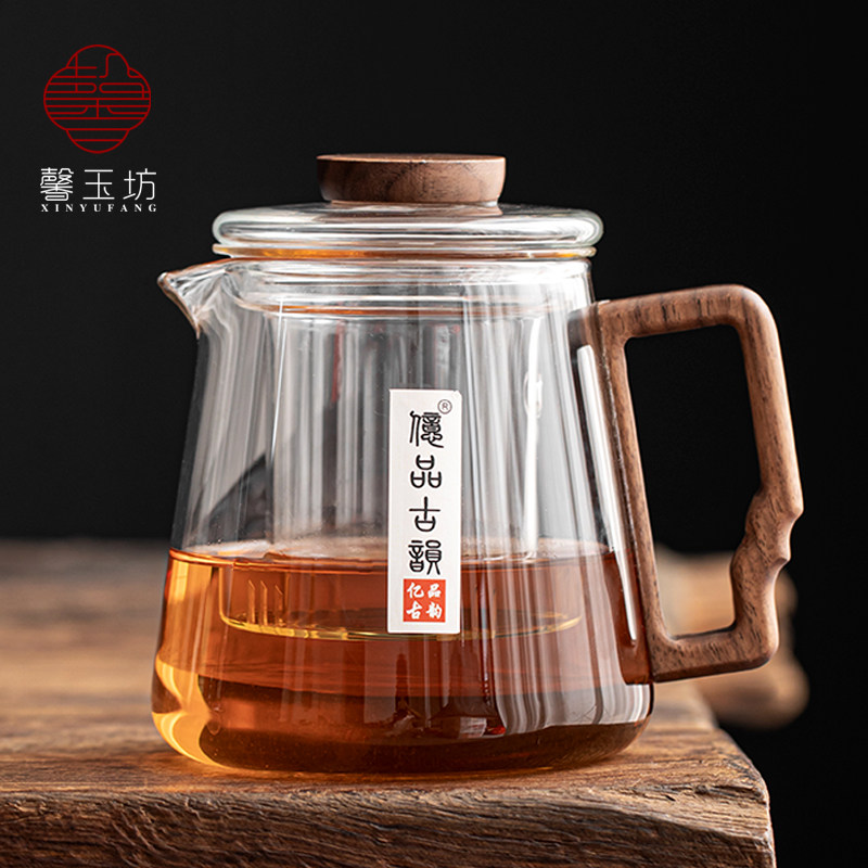 馨玉坊耐高温玻璃泡茶壶家用茶水分离花茶壶大容量茶具电陶炉煮茶