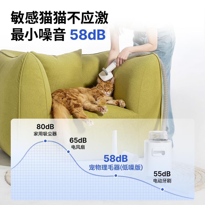 宜宝4合1宠物多功能理毛器边梳边吸降噪电推剪