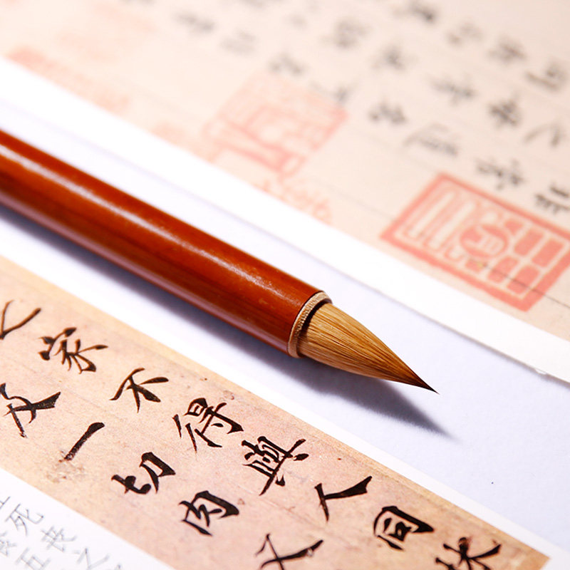 纯狼毫小楷鸡距毛笔小行书草书蒜头笔高档专业级掌柜亲制古德笔庄