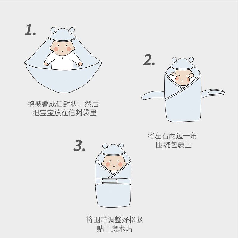 柠檬爬爬新生儿春秋抱被婴儿抱毯初生宝宝保暖襁褓巾可爱包被春装