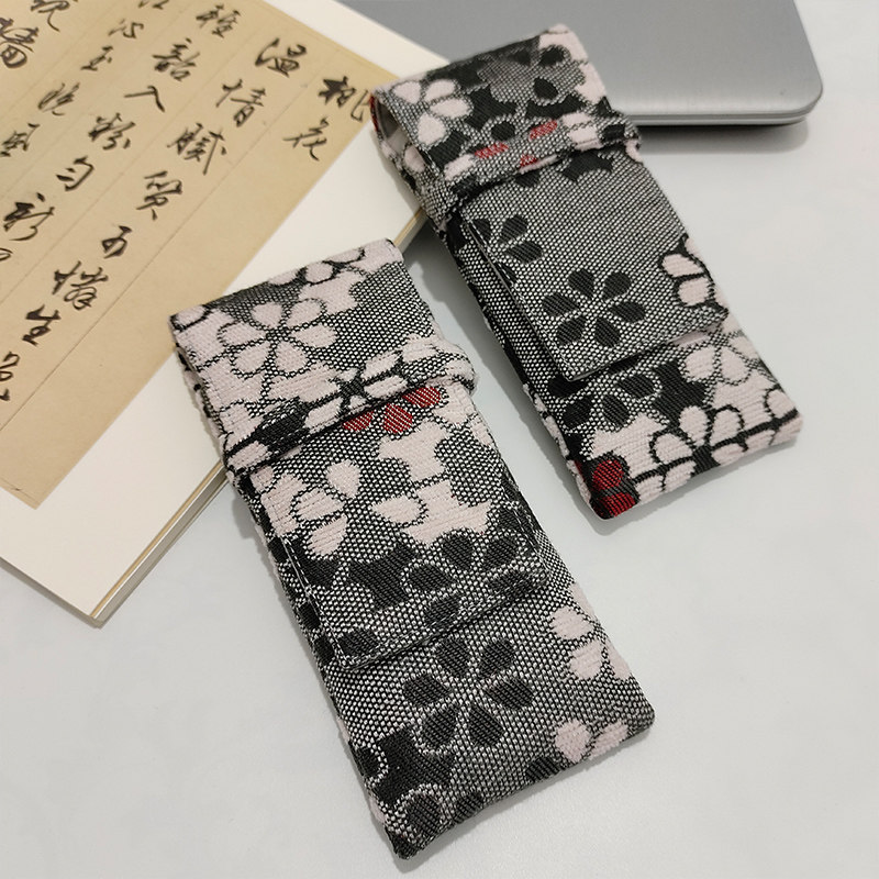 蔡籽手作包邮笔袋中国风钢笔笔包三支装款翻盖笔帘便携合集收纳包