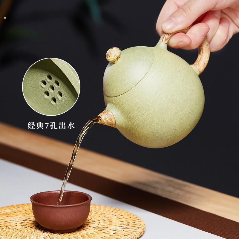 宜兴纯全手工紫砂壶名家正宗龙旦壶豆青砂龙蛋泡茶壶单壶茶具套组