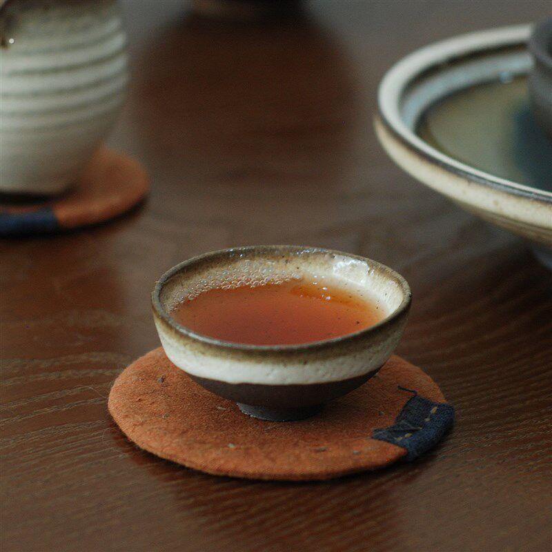 喜悦茶铺 文新窑粗陶品茗杯工夫茶杯杯子陶瓷茶盏手工茶具葫芦杯