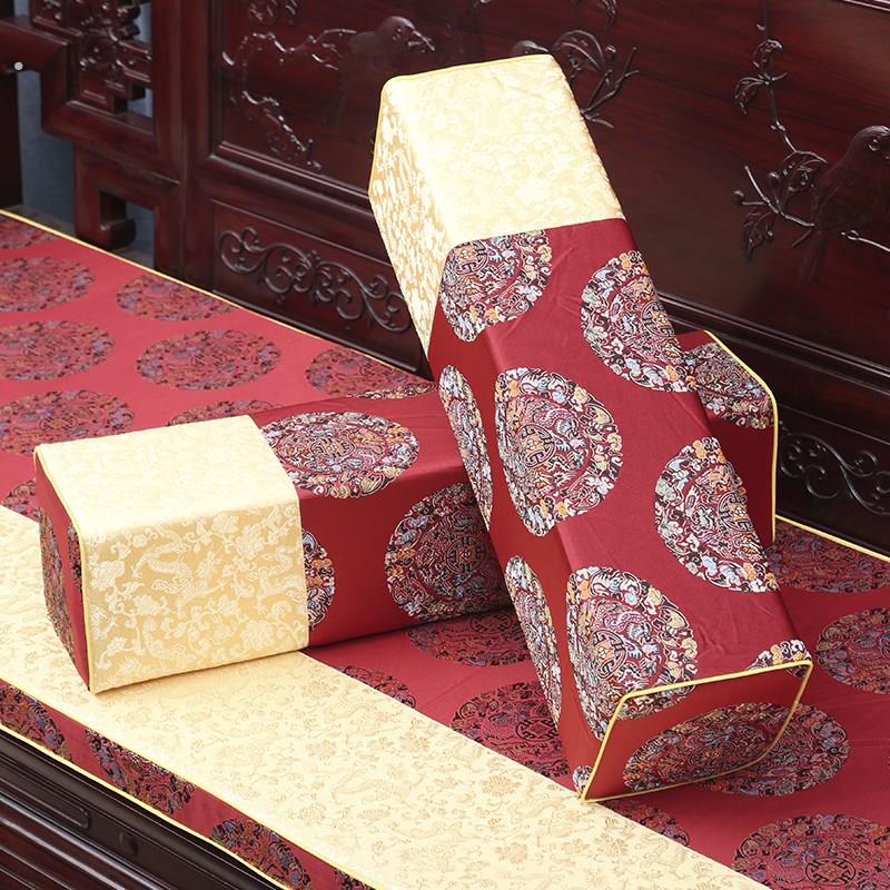 中式沙发靠垫红木抱枕中国风新古典靠背实木腰枕扶手枕靠枕方形枕