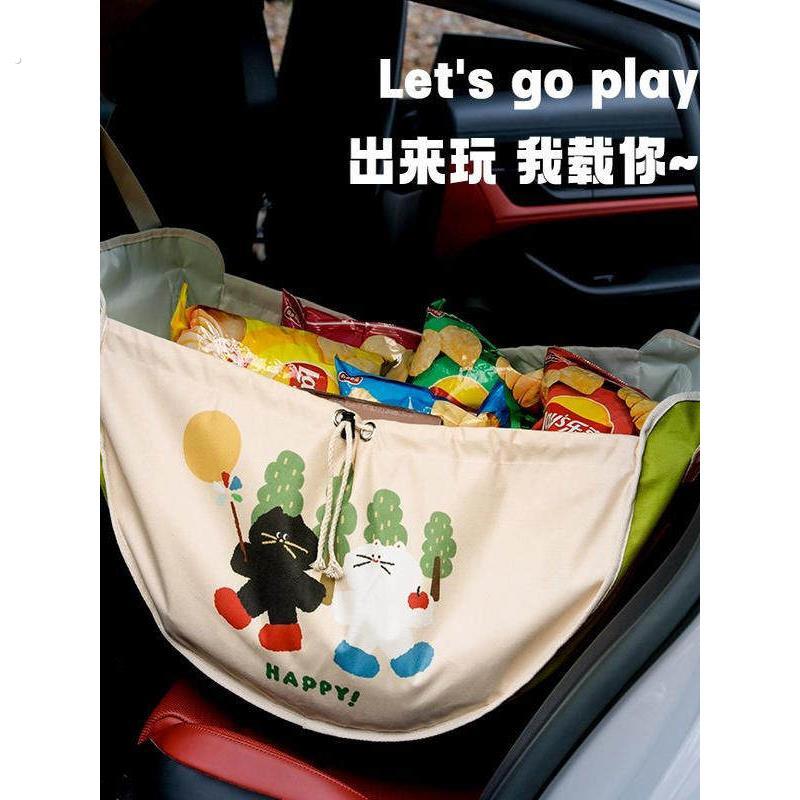 便携车载收纳袋网兜汽车后座座椅椅背挂袋车内后排旅行储物袋置物