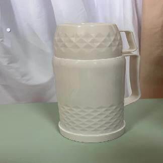 老式玻璃内胆真空保温杯圆形玻璃胆带柄保温杯双层带盖子保温杯子