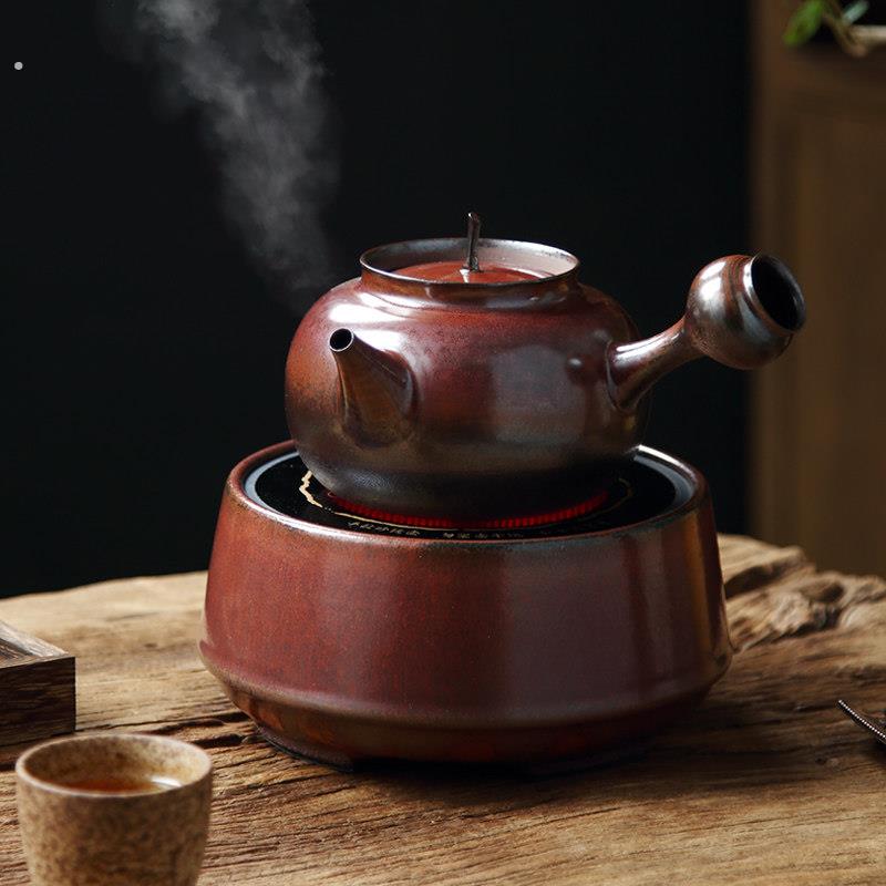 家用窑变煮茶壶 紫砂陶壶手拉砂铫壶 电陶炉煮茶器泡茶烧水煮茶炉
