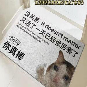 家用搞笑可爱活着回来就行入户门地垫丝圈进门大门口地毯门垫脚垫