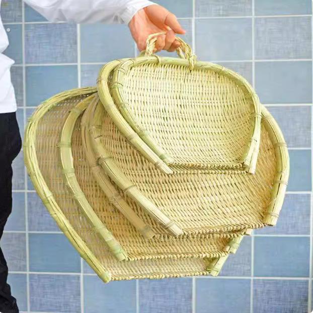 竹编织品竹子 竹篮子 家用簸箕收纳筐四川纯手工农家筛子沥饭筲箕