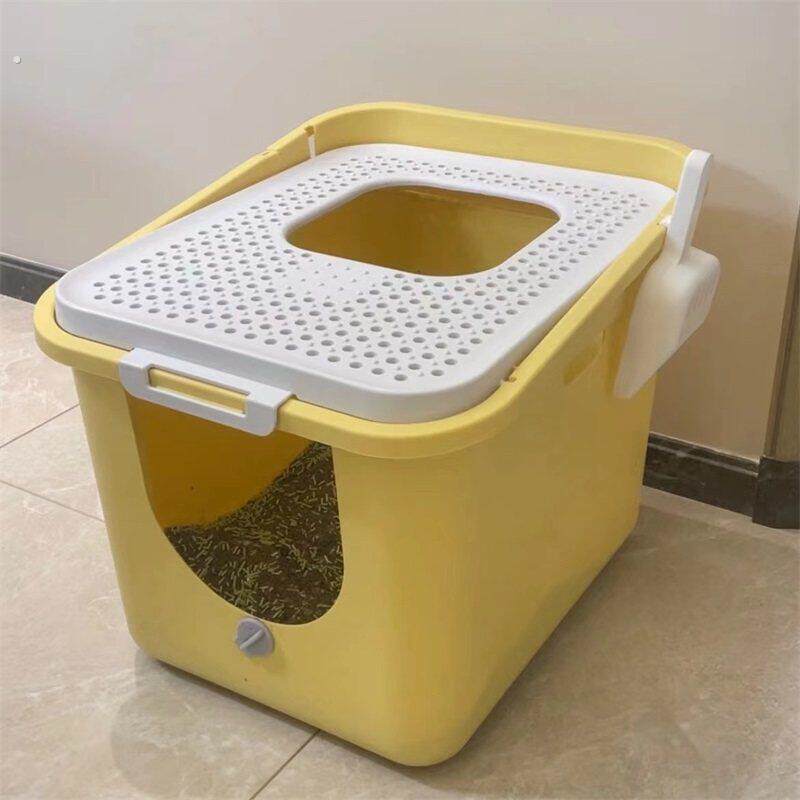 猫砂盆半封闭顶入式超大号桶猫厕所防外溅砂猫咪用品顶出猫沙盆子