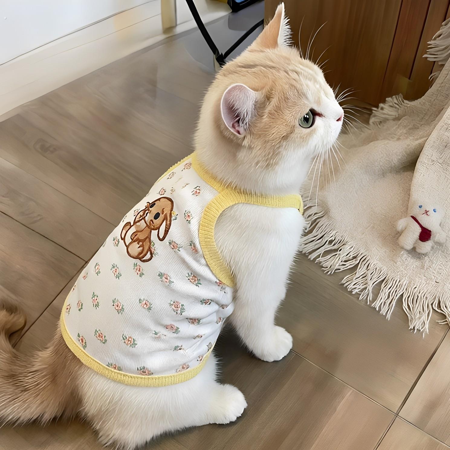 猫咪吊带背心防掉毛宠物狗狗空调服夏季薄款小猫衣服布偶蓝猫可爱