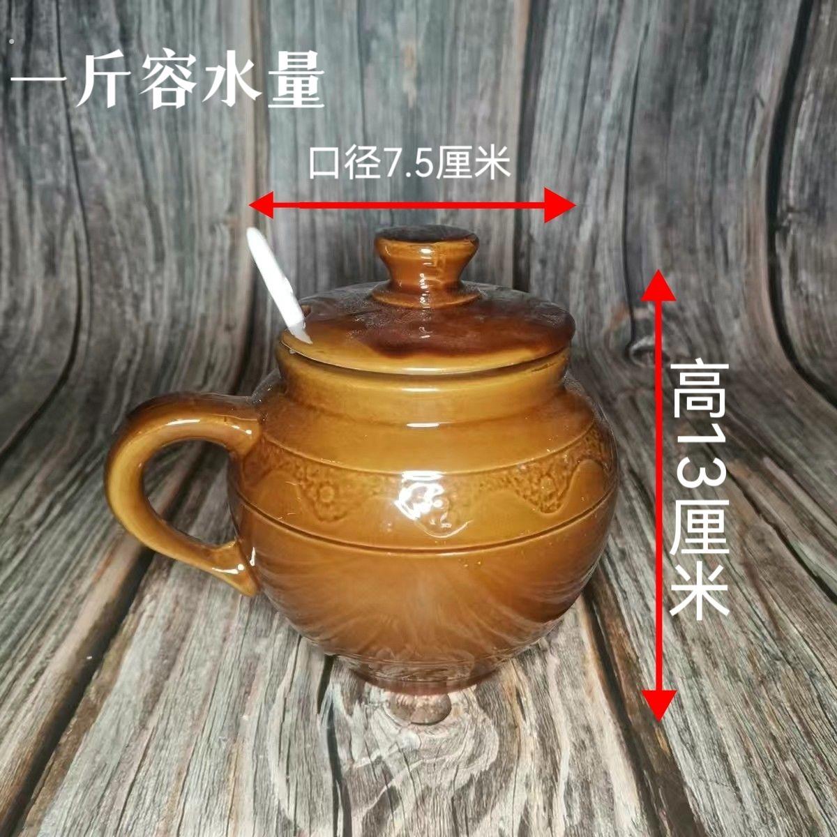 家用厨房陶瓷调味罐盐罐猪油罐老式辣椒油罐带带盖带盖