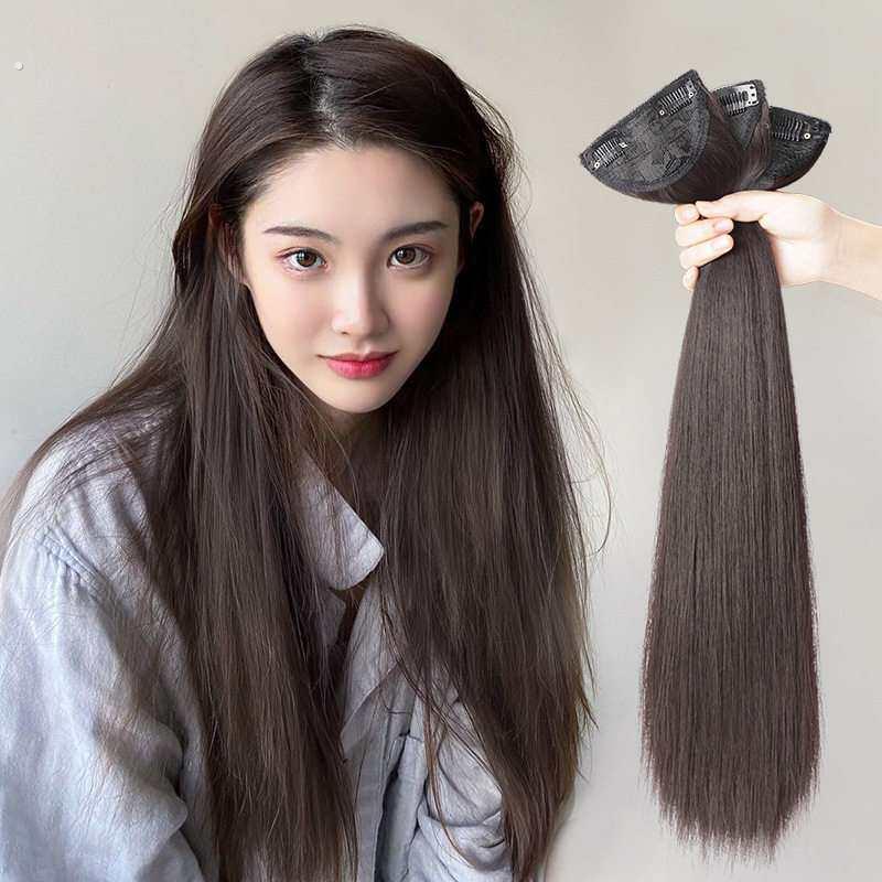 假发女三片式假发片 隐形无痕增发量长发贴片短发蓬松直发接发片