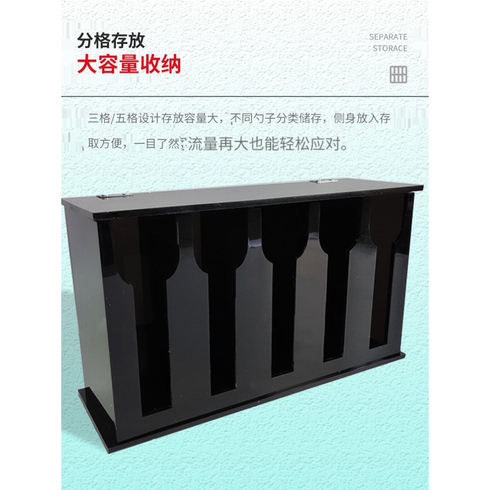 厨房勺子排水管架亚克力勺子收纳盒酒店勺子收纳架带盖防尘餐厅筷