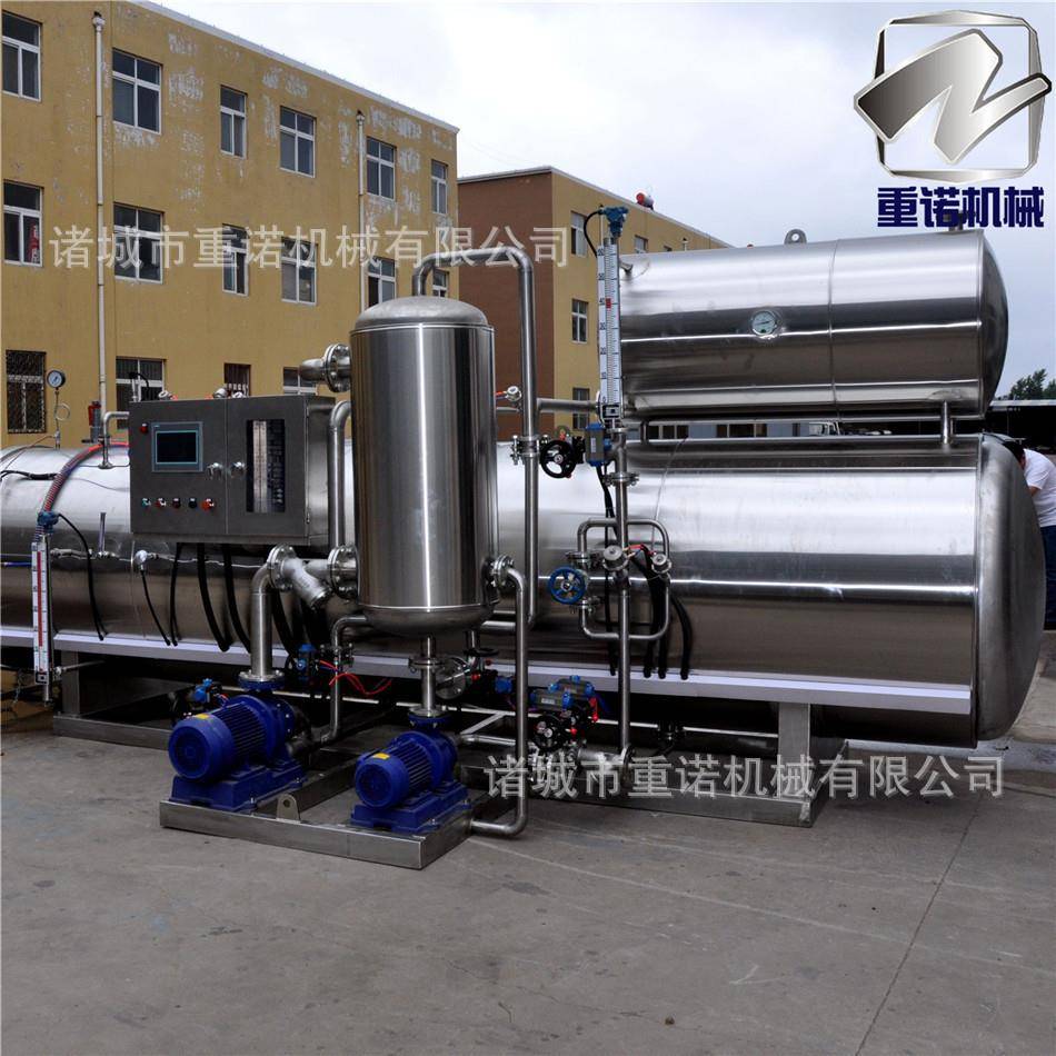 厂家直销玻璃瓶喷淋杀菌锅顶淋侧喷加换热器辣椒酱罐头高温杀菌