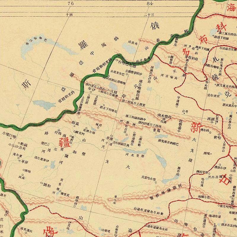 大清帝国全图-高清微喷中国历史线路 无框仅画芯 防水防潮油画布图片