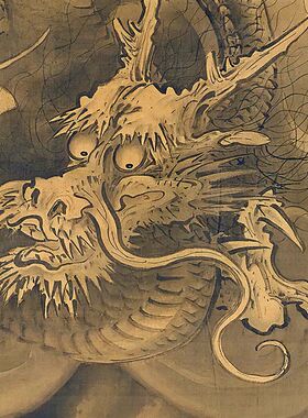 苍龙图古画龙图微喷复制装饰画挂轴龙图腾龙文化字画画芯