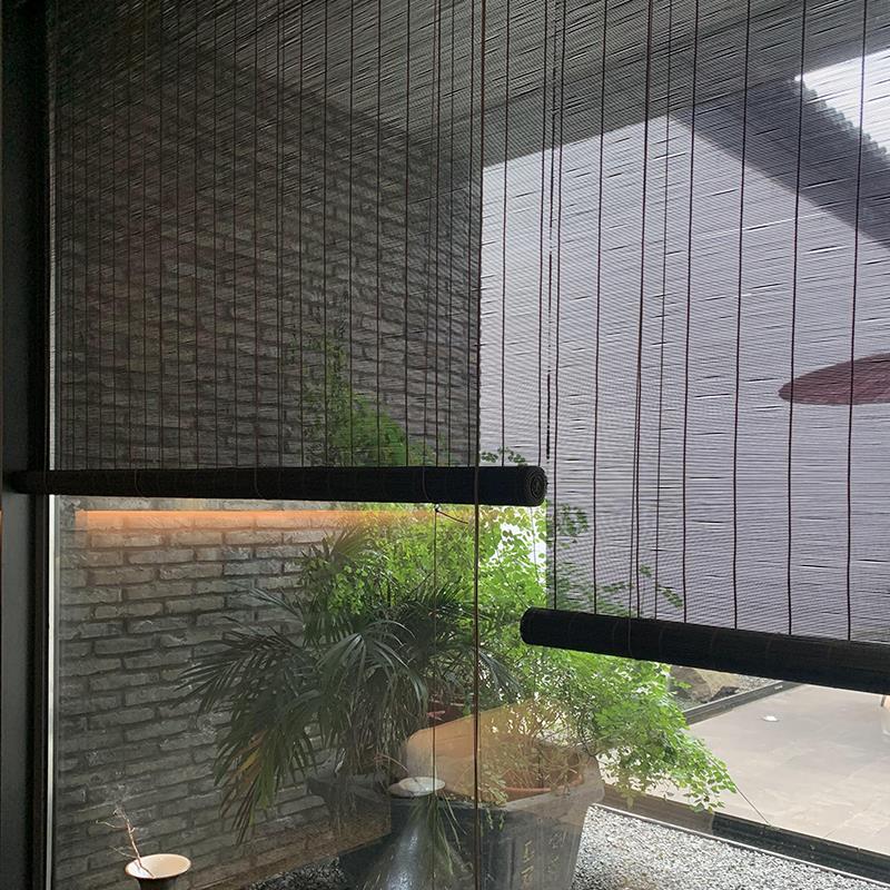 一轩细丝竹帘防霉窗帘卷帘禅意玄关隔断升降拉帘遮光客厅茶室酒店
