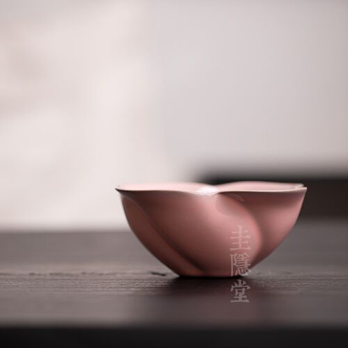 圭隐堂粉色陶瓷茶盘壶承家用女士干泡台盖碗茶壶茶托盘茶承小茶台