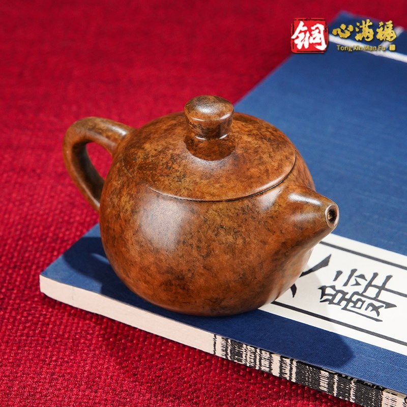 铜摆件《把把壶》客厅书房装饰品 铜工艺品  盘玩手把件 送礼礼品