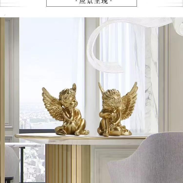 跨境创意家居树脂工艺品可爱小天使摆件法式雕塑桌面装饰品小礼品