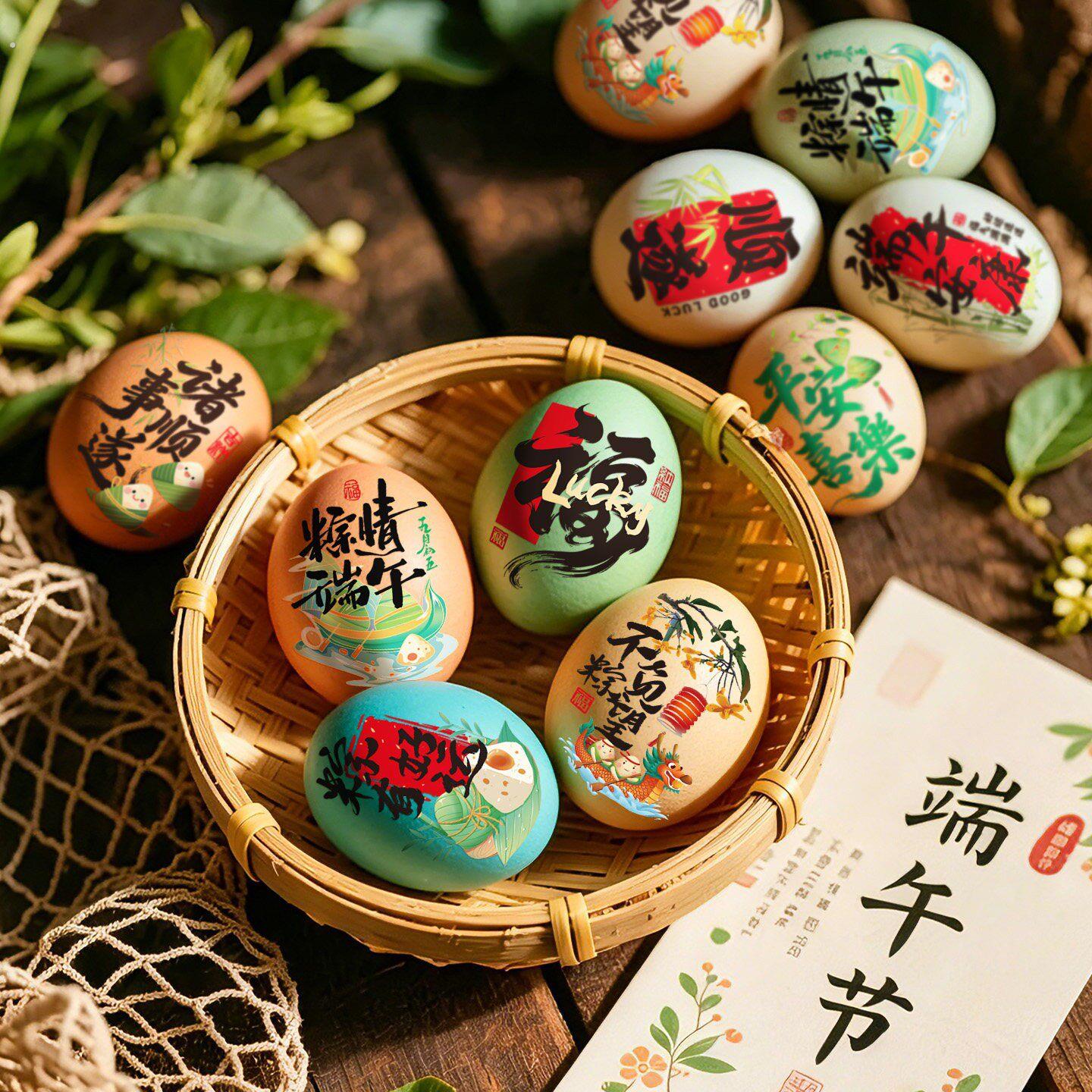 端午节装饰鸡蛋贴纸传统文化节日主题活动氛围仪式感场景布置用品