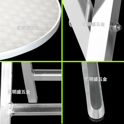 不锈钢折叠桌圆形吃饭圆桌正方形方桌子家用金属小餐桌60 70CM80