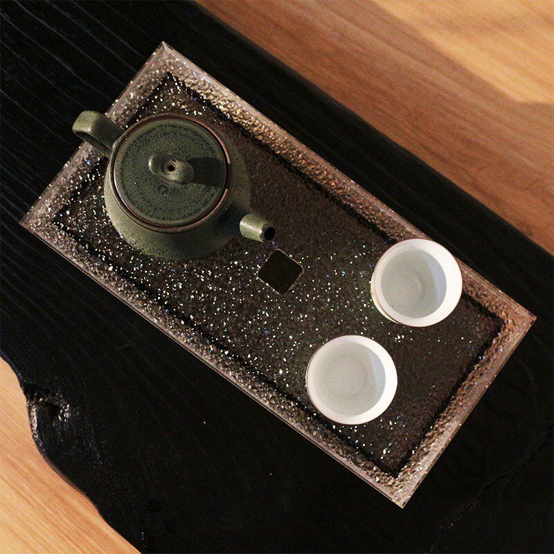 日式方形小茶盘亚克力冰裂壶承蓄水干泡台壶托垫茶壶功夫茶具配件
