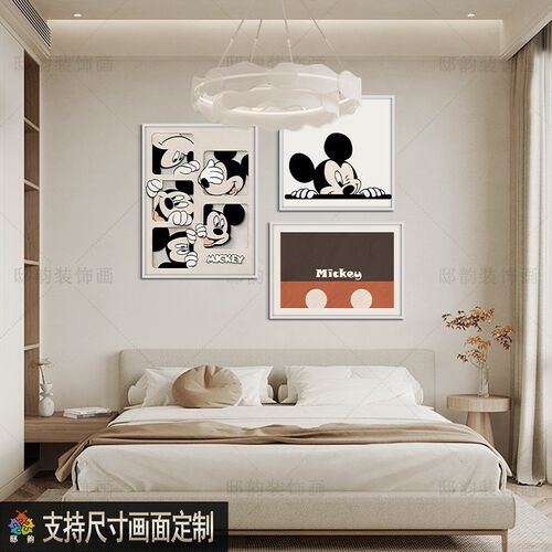 民宿酒店组合卧室装饰画中古风客厅样板间晶瓷画家居软装餐厅挂画